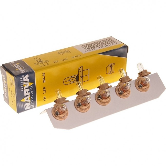 Лампа NARVA AX1.8W BX8.4d 12V с бежевым патроном 90526436 Лампа NARVA AX1.8W BX8.4d 12V с бежевым патроном 90526436