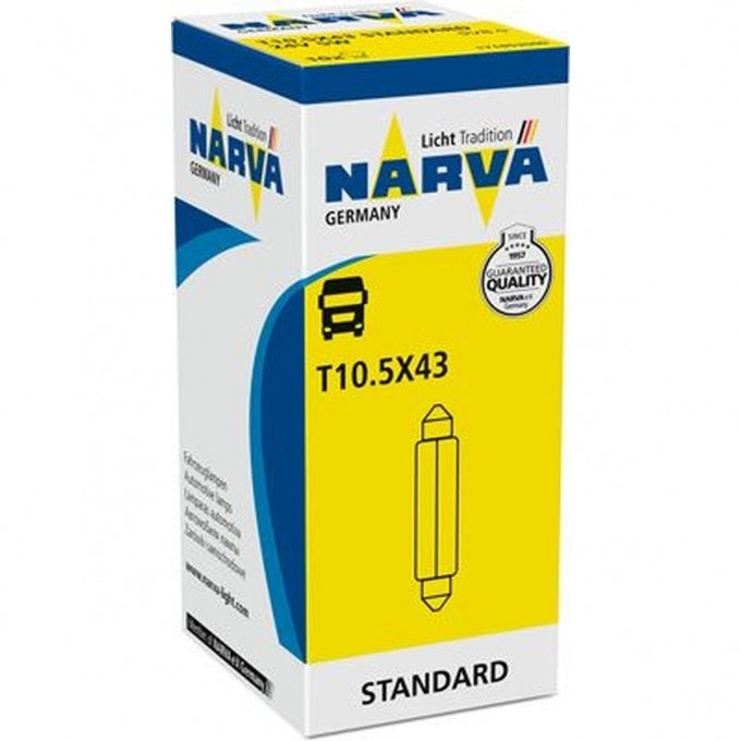 Лампа NARVA FESTOON LAMPS 24V C5W 5W SV8.5 43мм двухцокольная 78695536 Лампа NARVA FESTOON LAMPS 24V C5W 5W SV8.5 43мм двухцокольная 78695536