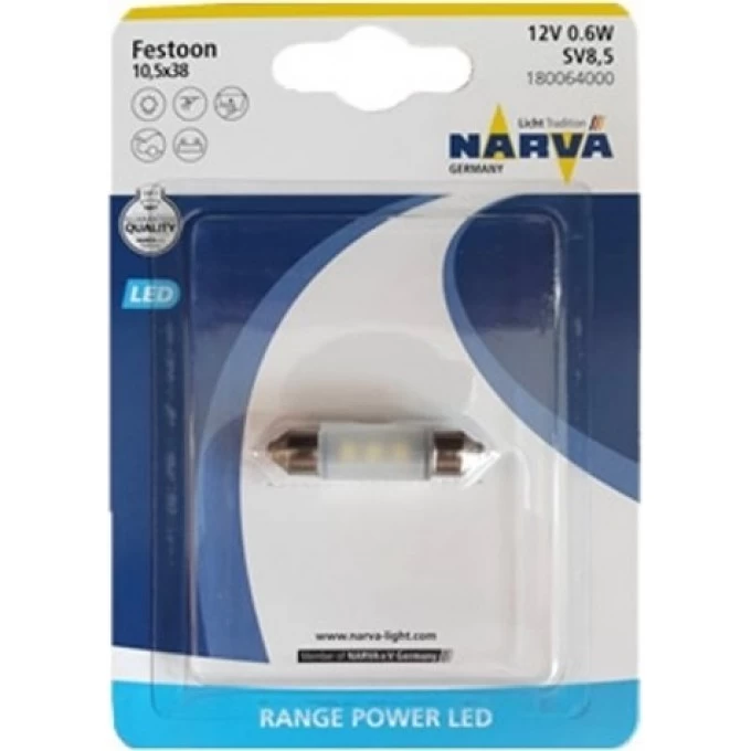 Лампа NARVA FESTOON LAMPS 43mm LED 12V 0.6W SV8.5 B1 67762883 Лампа NARVA FESTOON LAMPS 43mm LED 12V 0.6W SV8.5 B1 67762883