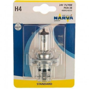 Лампа NARVA H4 24V 75/70W P43t-38 Лампа NARVA H4 24V 75/70W P43t-38