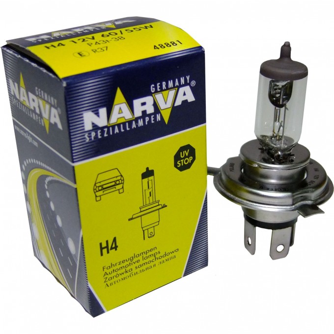 Лампа NARVA HEAVY DUTY H4 65W P43t-38 12V 45802184 Лампа NARVA HEAVY DUTY H4 65W P43t-38 12V 45802184
