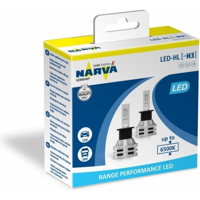 Лампа NARVA RANGE PERFORMANCE LED H3 12/24V 6500к 42609190 Лампа NARVA RANGE PERFORMANCE LED H3 12/24V 6500к 42609190