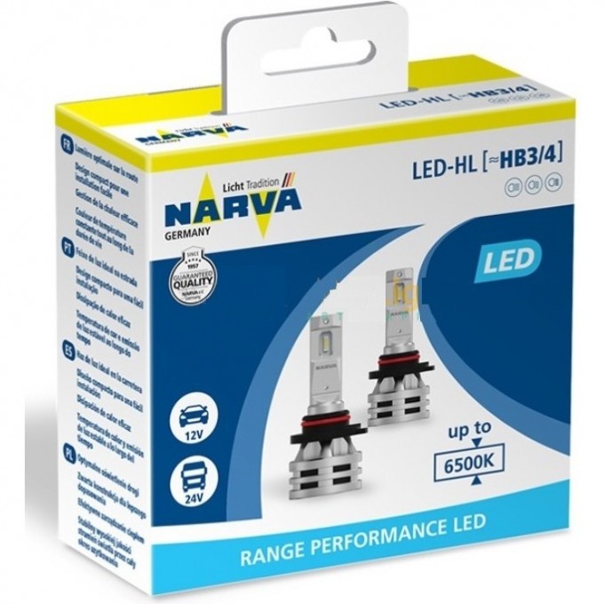 Лампа NARVA RANGE PERFORMANCE LED HB3/HB4 6500K 110542835 Лампа NARVA RANGE PERFORMANCE LED HB3/HB4 6500K 110542835