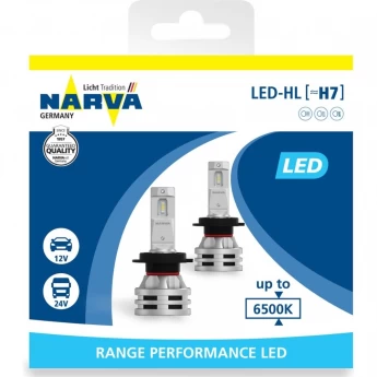Лампа NARVA RANGE PERFORMANCE LED X2 H7 RPL2 12В-24В 6500К Лампа NARVA RANGE PERFORMANCE LED X2 H7 RPL2 12В-24В 6500К