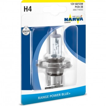 Лампа NARVA RANGE POWER BLUE+ H4 12V Лампа NARVA RANGE POWER BLUE+ H4 12V