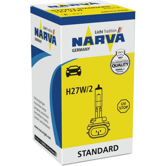 Лампа NARVA STANDARD H27W/2 PGJ13 12V 27W 117419469 Лампа NARVA STANDARD H27W/2 PGJ13 12V 27W 117419469