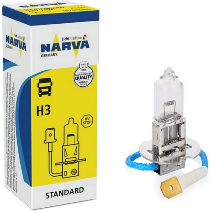 Лампа NARVA STANDARD Н3 24V 70W PK22s yellow 81140753 Лампа NARVA STANDARD Н3 24V 70W PK22s yellow 81140753