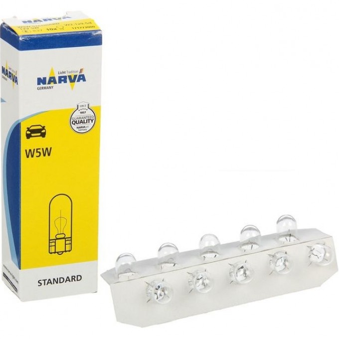 Лампа NARVA W2.2W 12V 2.2W W2.1X9.5d 10 шт. 72487368 Лампа NARVA W2.2W 12V 2.2W W2.1X9.5d 10 шт. 72487368